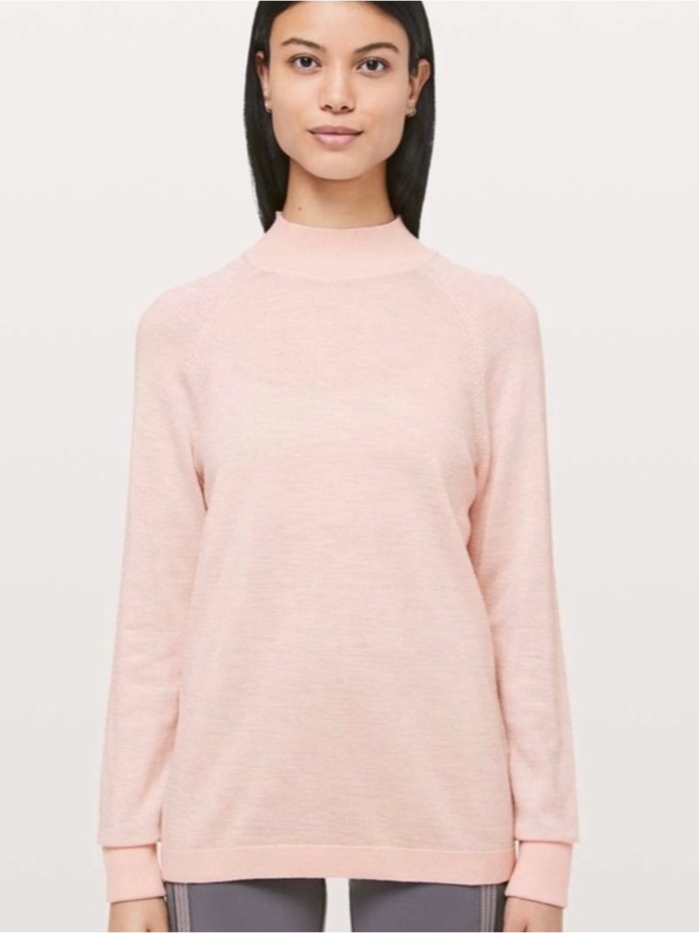 LULULEMON Soft Shine Cashmere Blend Misty Pink Sweater Size 12